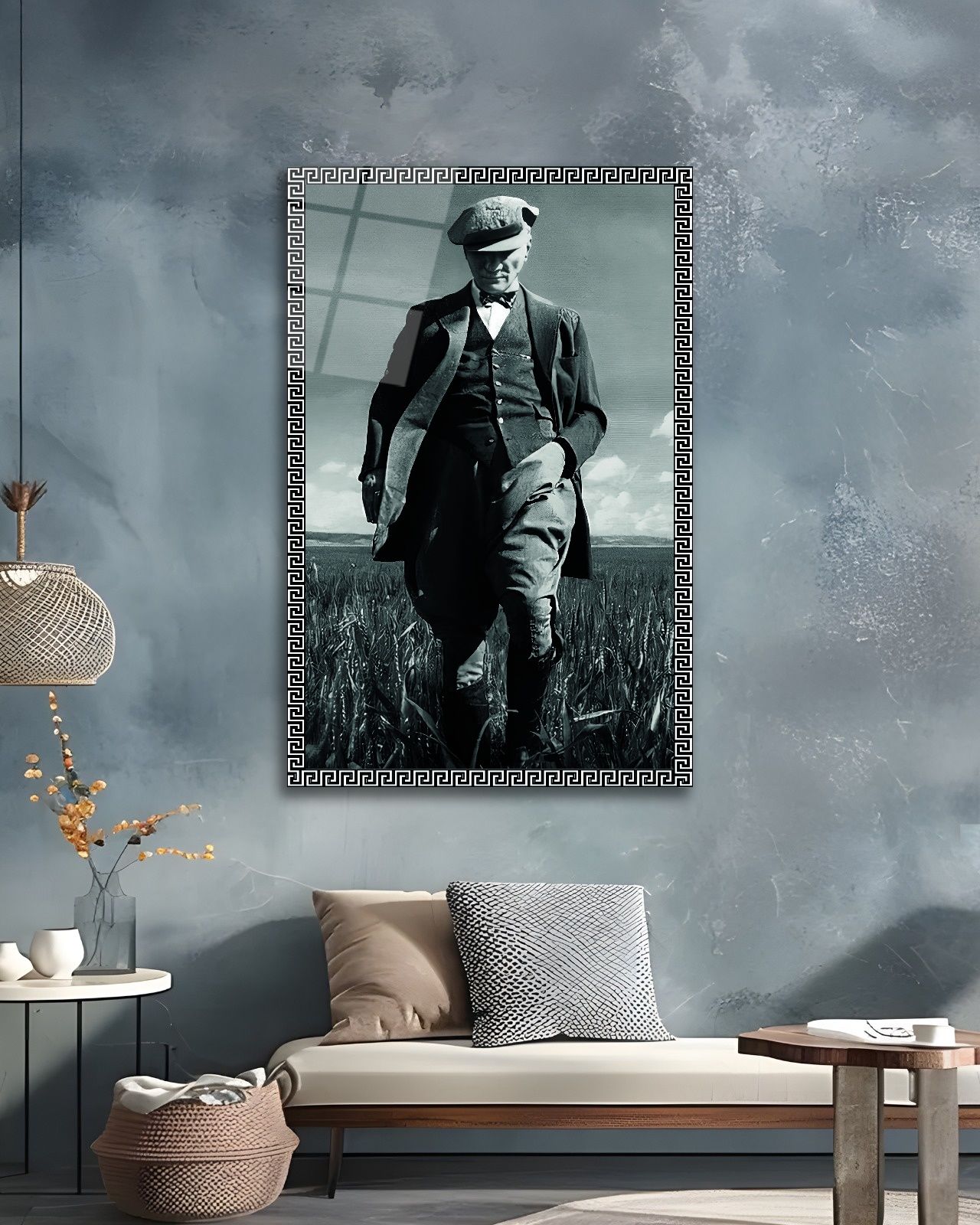 Gümüş Çerçeve Görünümlü Atatürk Cam Tablo