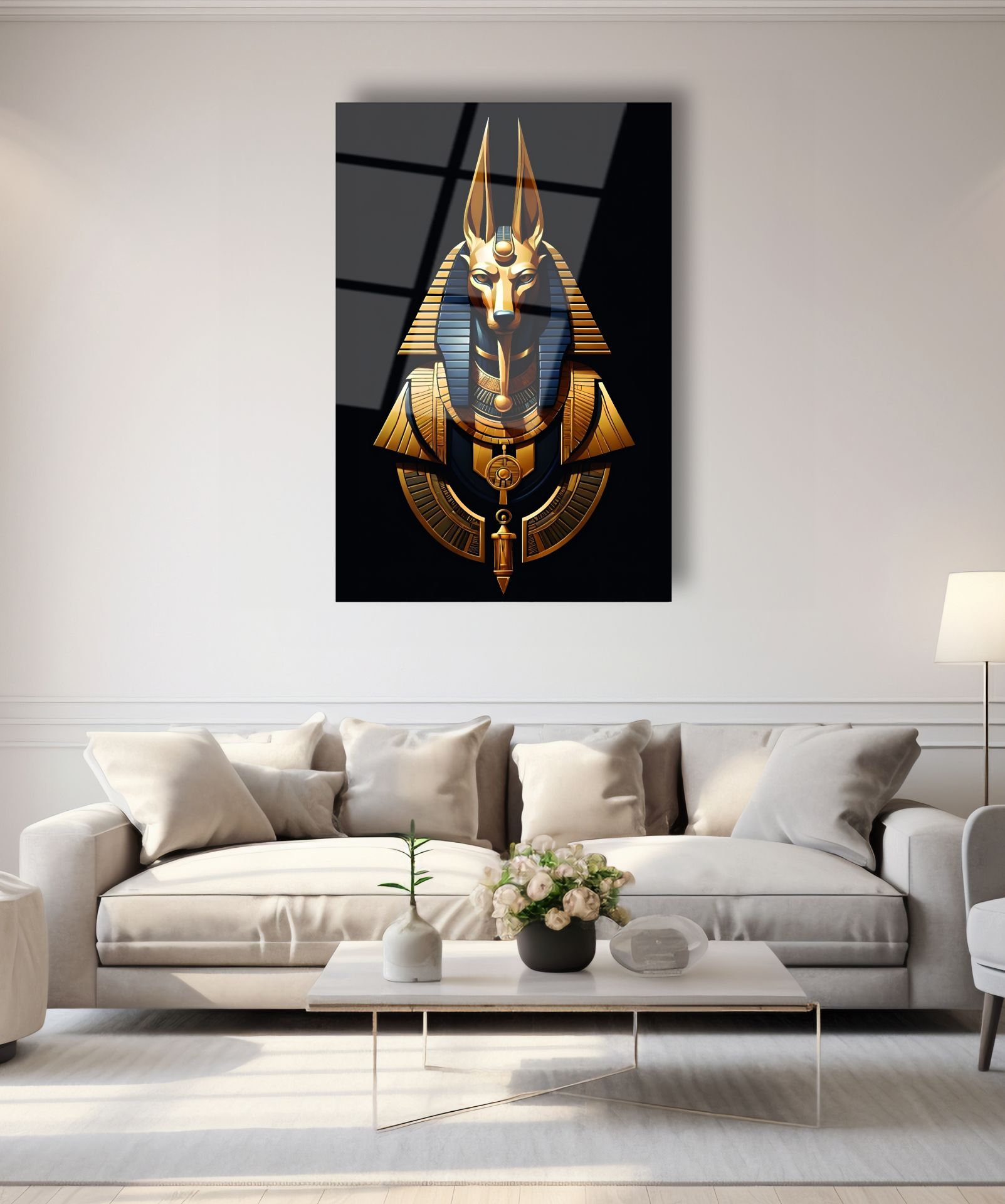Antik Mısır Mitolojisi Anubis Cam Tablo