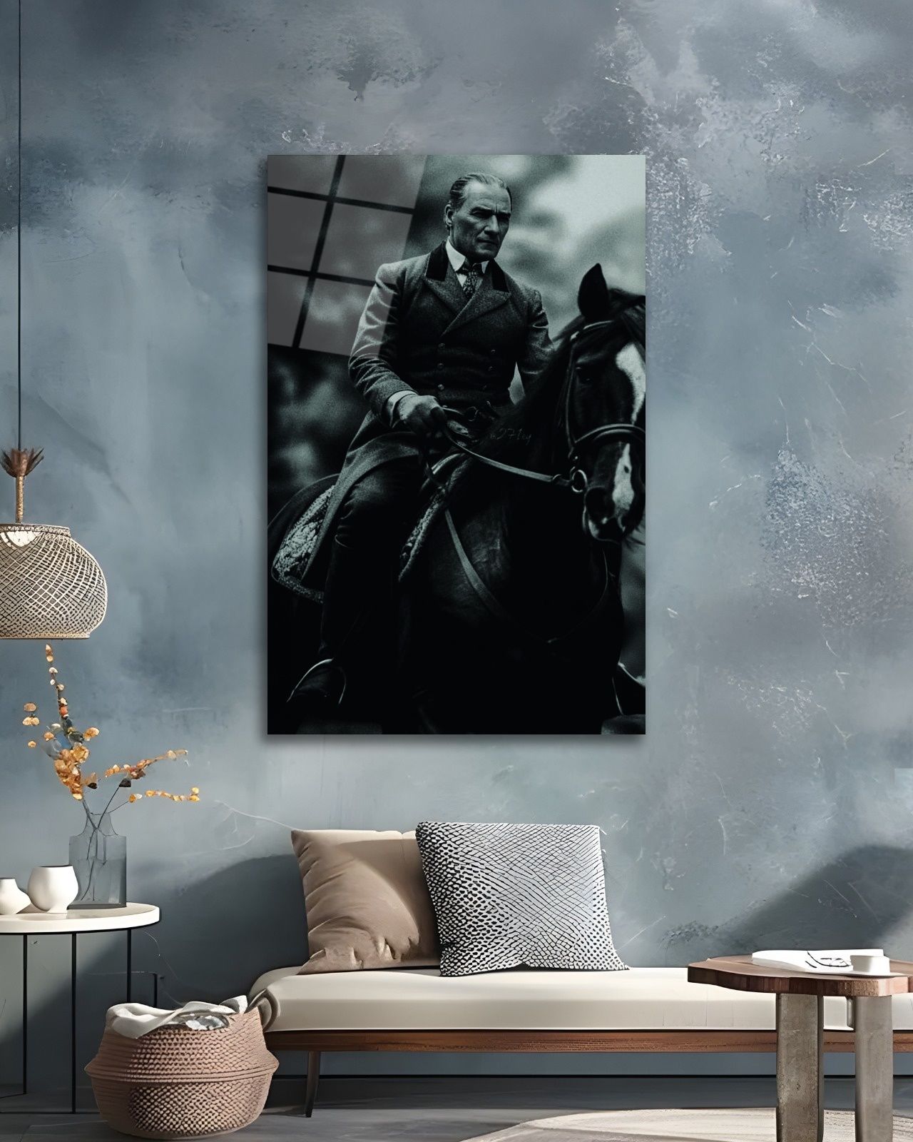 At Üstünde Atatürk Cam Tablo