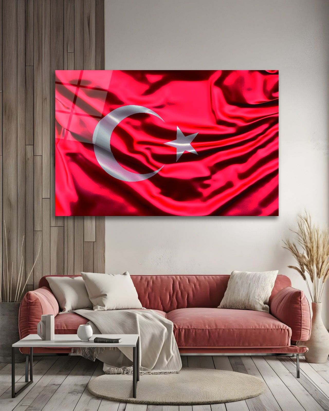 Türk Bayrağı Cam Tablo