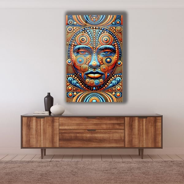 Afrika Kabile Maskesi Cam Tablo