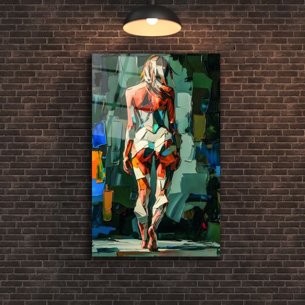 Yağlı Boya Görünümlü Nü Sanatı Cam Tablo