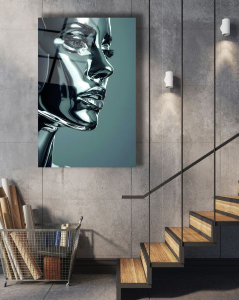 Gümüş Kadın Cam Tablo