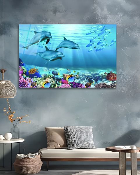 Deniz Yaşamı Cam Tablo