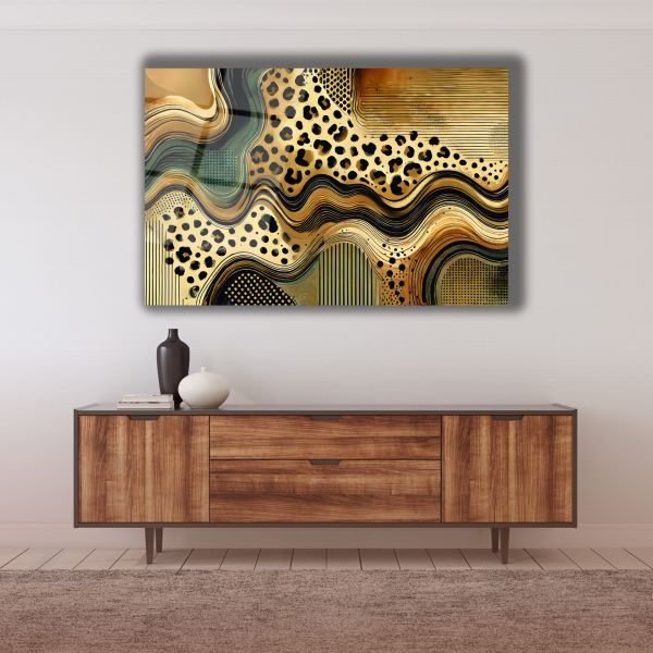 Leopar Desenli Cam Tablo