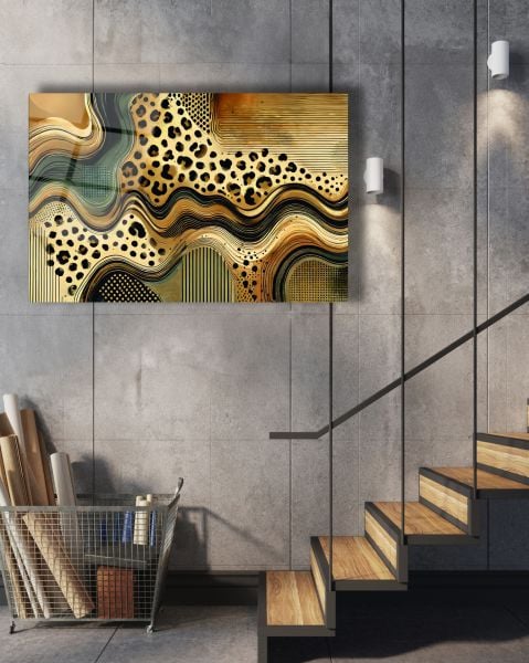 Leopar Desenli Cam Tablo