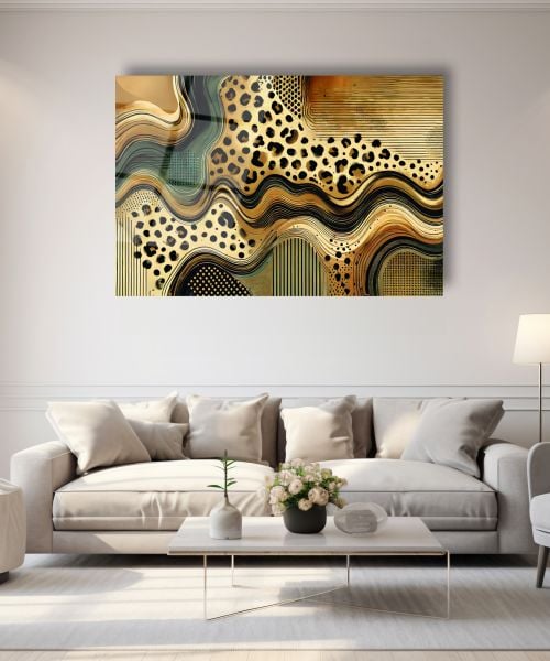 Leopar Desenli Cam Tablo
