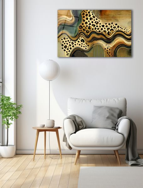 Leopar Desenli Cam Tablo