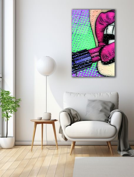 Pop Art Ruj Cam Tablo