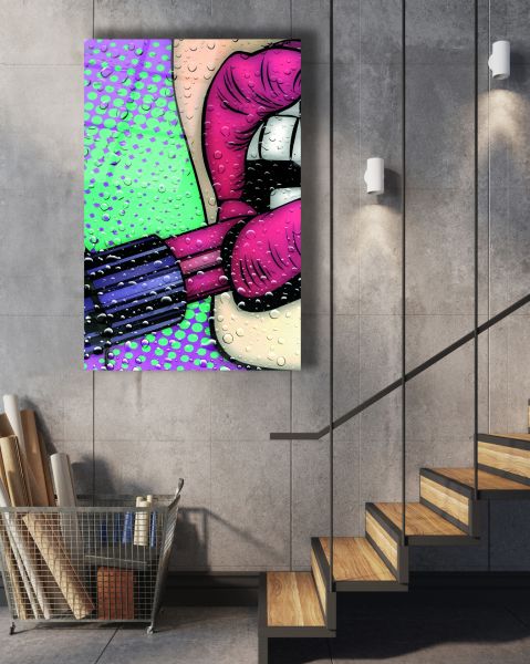 Pop Art Ruj Cam Tablo