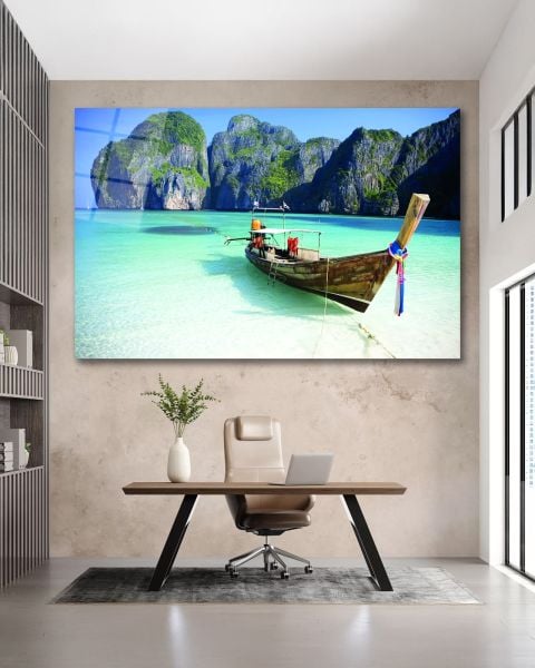 Tayland Sahili Cam Tablo