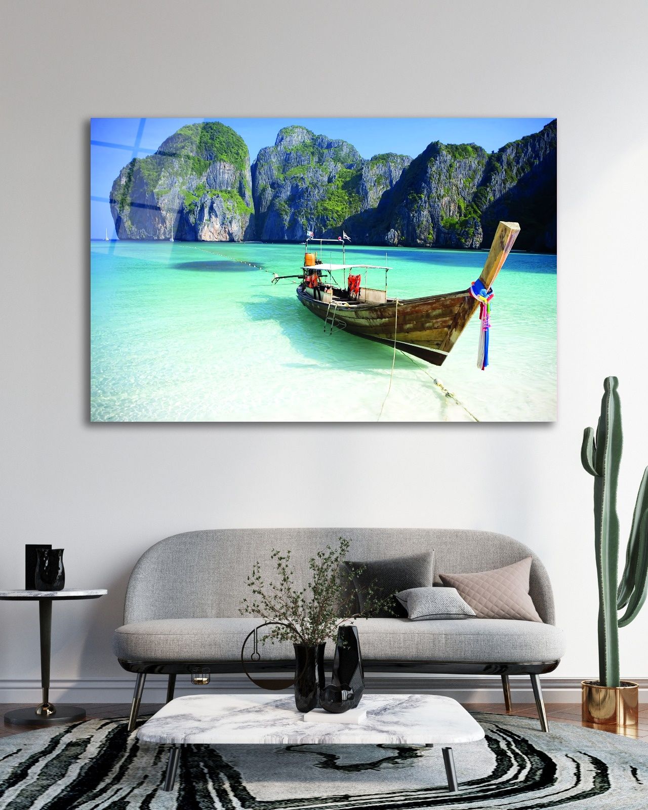 Tayland Sahili Cam Tablo