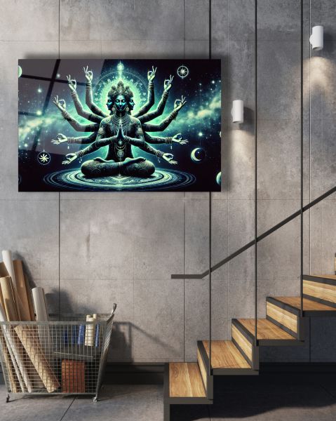 Spiritüel Meditasyon Cam Tablo