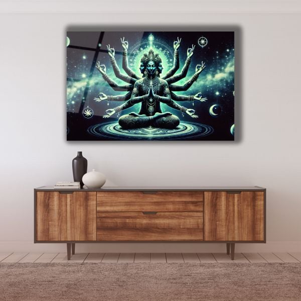 Spiritüel Meditasyon Cam Tablo