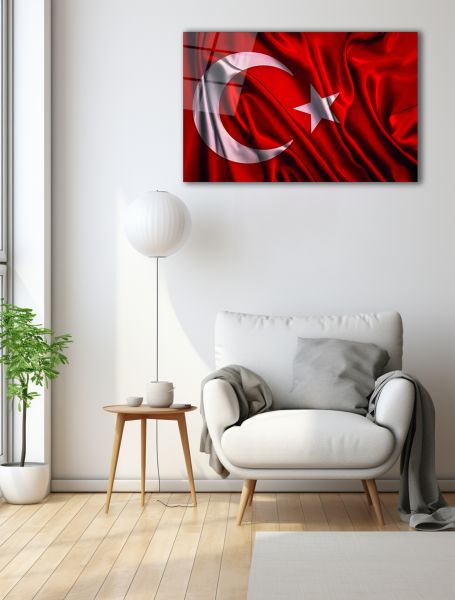 Türk Bayrağı Cam Tablo