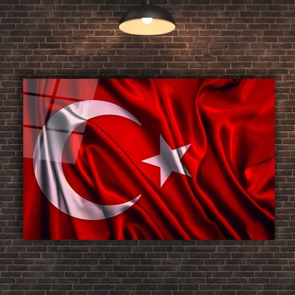 Türk Bayrağı Cam Tablo