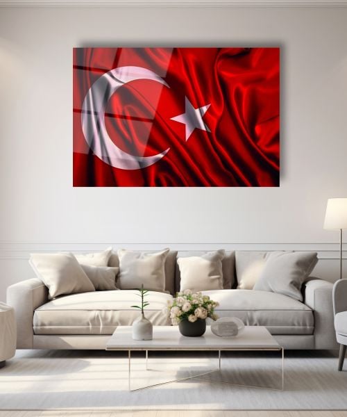 Türk Bayrağı Cam Tablo