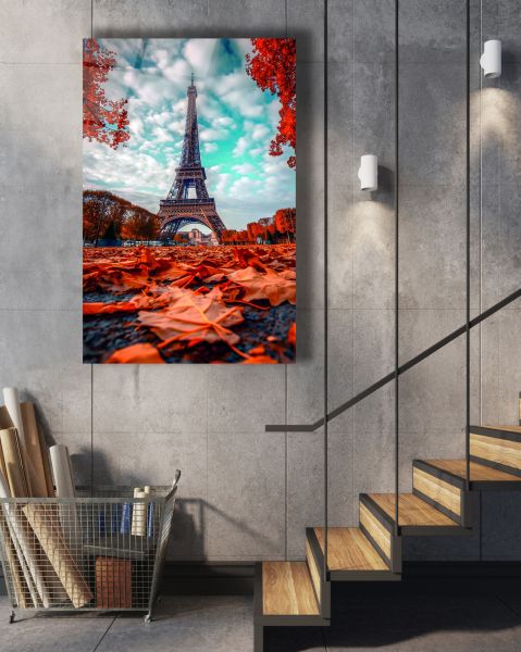 Paris Eyfel Kulesi Cam Tablo