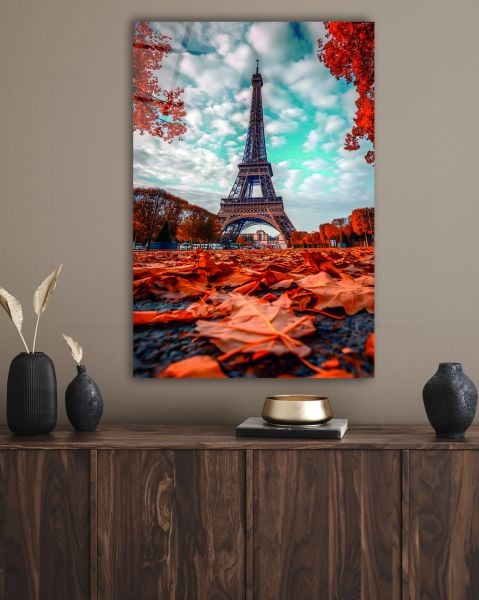 Paris Eyfel Kulesi Cam Tablo
