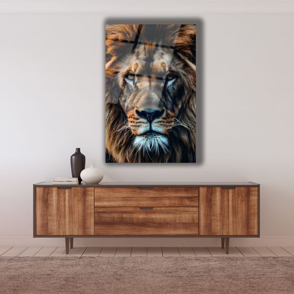Aslan Portresi Cam Tablo