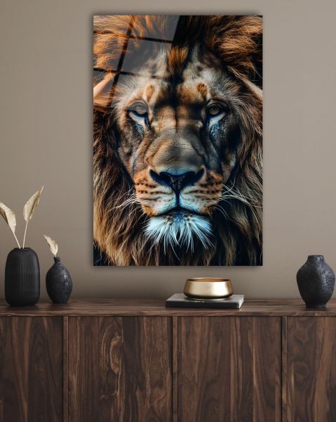 Aslan Portresi Cam Tablo