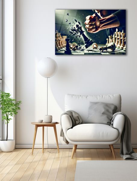 Satranç Sanatı Cam Tablo