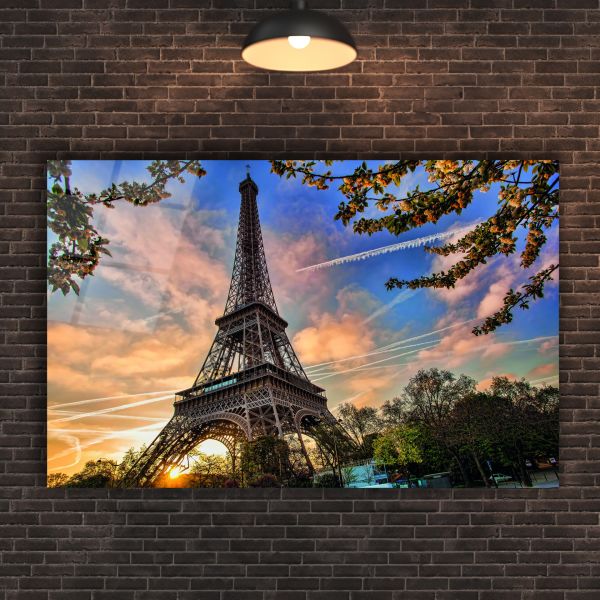Paris Eyfel Kulesi Cam Tablo