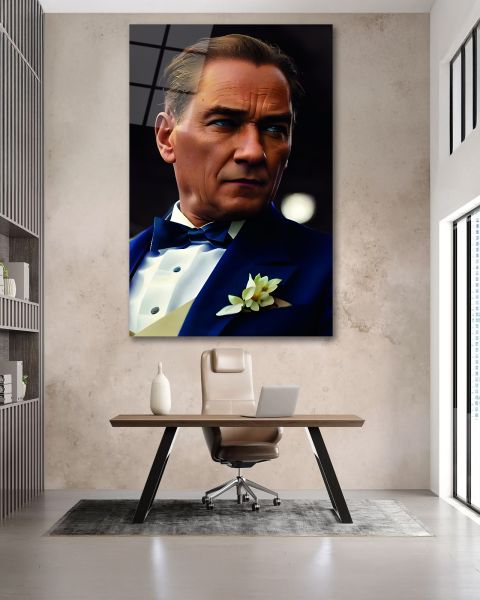 Atatürk Portre Cam Tablo