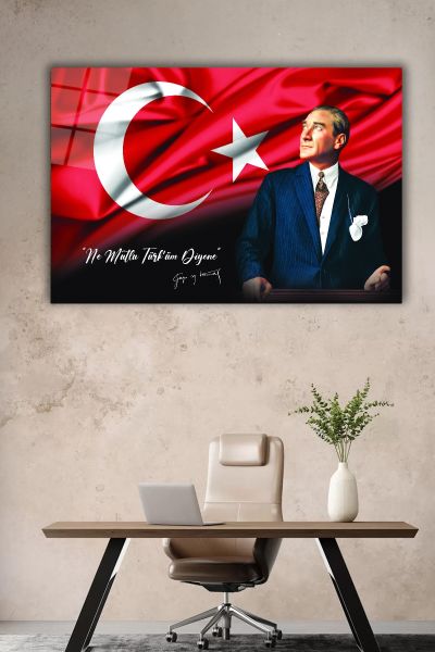 Ne Mutlu Türküm Diyene! Atatürk Cam Tablo
