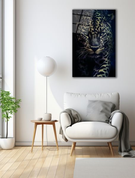 Koyu Leopar Cam Tablo