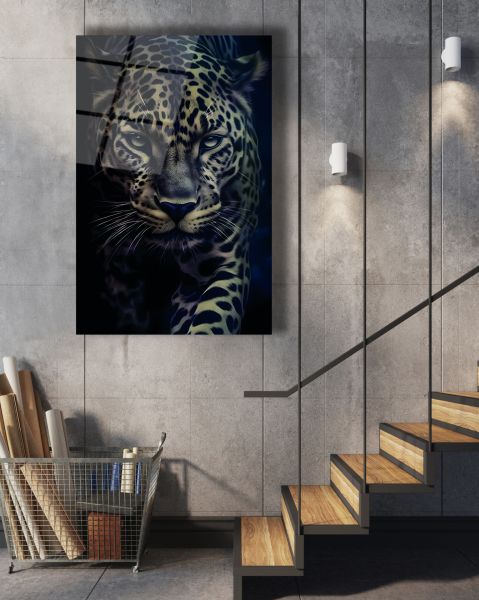 Koyu Leopar Cam Tablo