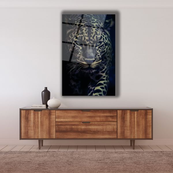 Koyu Leopar Cam Tablo