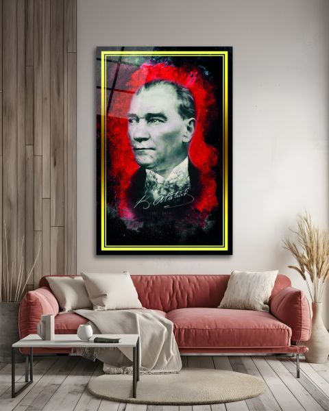 Atatürk İmzası Cam Tablo