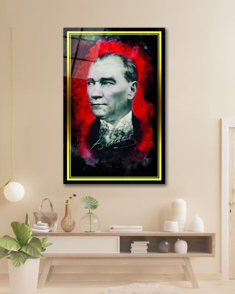 Atatürk İmzası Cam Tablo
