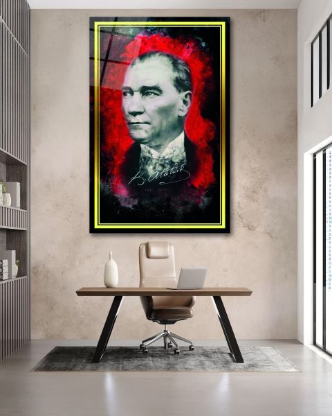 Atatürk İmzası Cam Tablo