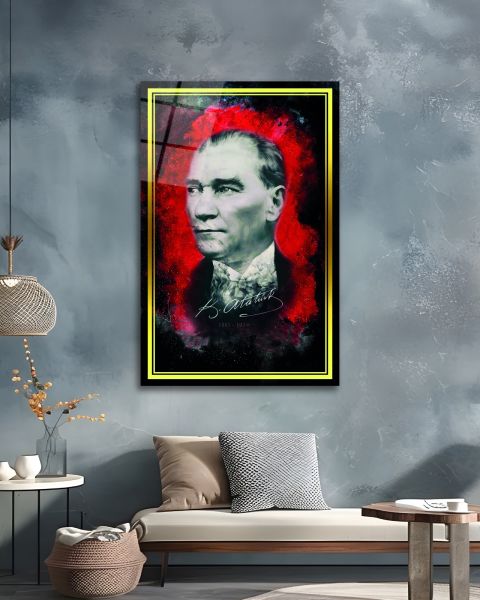 Atatürk İmzası Cam Tablo