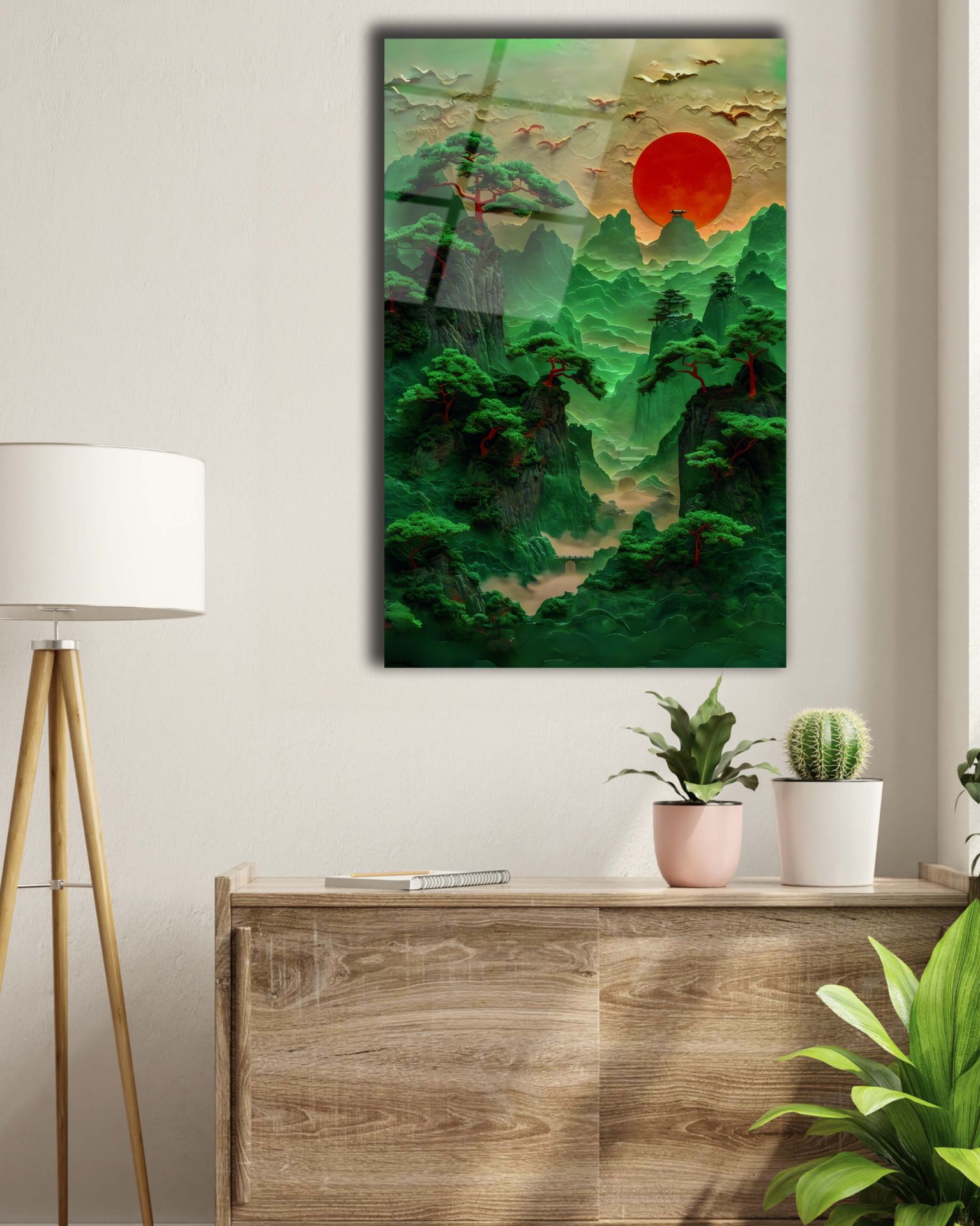Bonsai Ağacı Cam Tablo