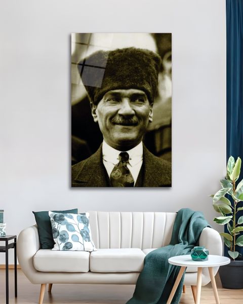 Atatürk Gülerken Cam Tablo 110x70