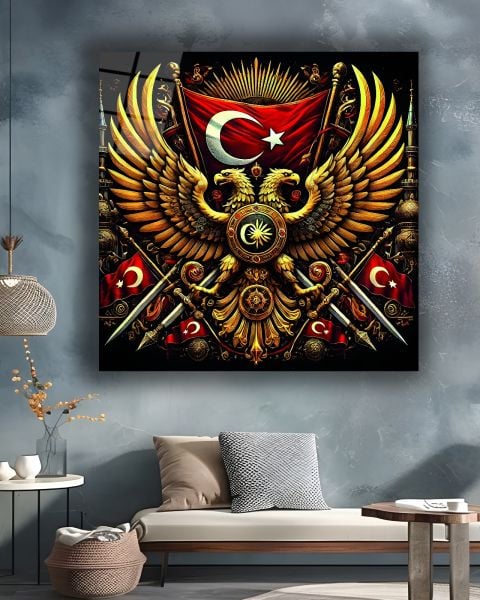 Türklük Kare Cam Tablo