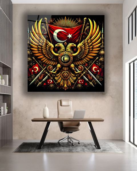 Türklük Kare Cam Tablo