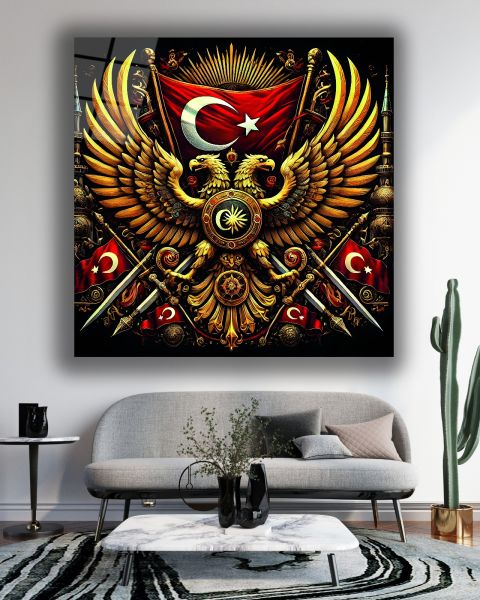 Türklük Kare Cam Tablo
