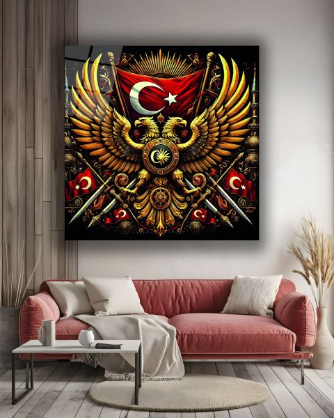 Türklük Kare Cam Tablo