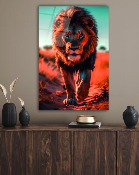 Yürüyen Aslan Cam Tablo