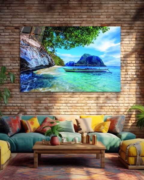 Tayland Sahili Cam Tablo
