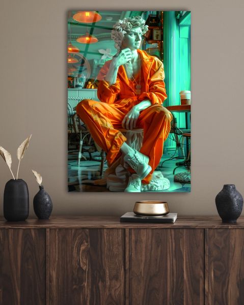 Modern Heykel Cam Tablo