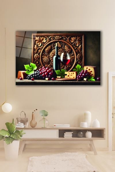 Şarap Masası Cam Tablo