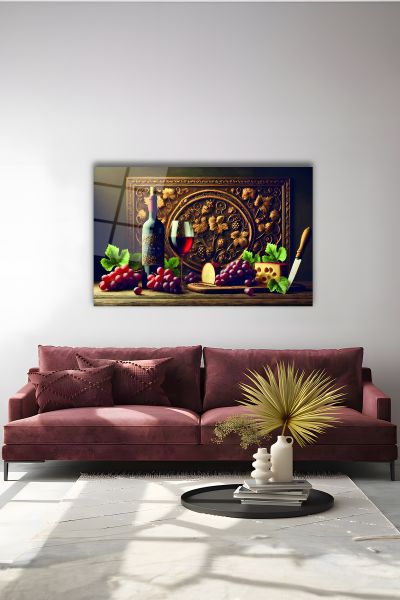 Şarap Masası Cam Tablo 90x60