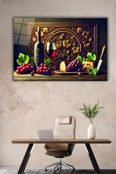 Şarap Masası Cam Tablo 90x60