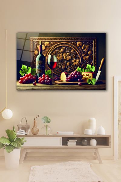 Şarap Masası Cam Tablo 90x60