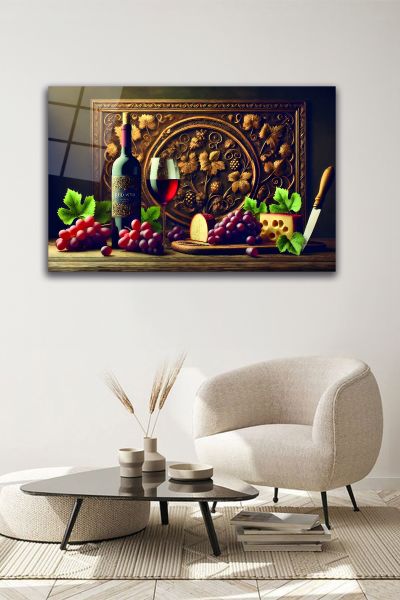 Şarap Masası Cam Tablo 90x60